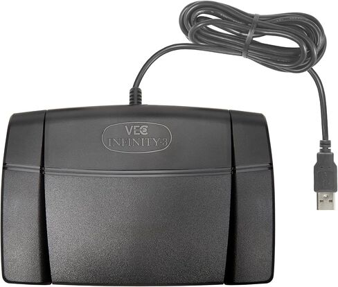 ECS 3.5 mm Stereo and Mono Audio Transcription Headset with Infinity-3 USB Foot Pedal - Includes USB Hub and Ear Cushions in Saudi Arabia