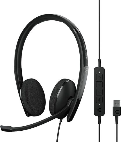 EPOS | Sennheiser Adapt 160 USB II (1000915) - Wired, Double-Sided, UC Optimized Headset with USB Connectivity - Superior Stereo Sound - Enhanced Comfort - Call Control - Black in Kuwait
