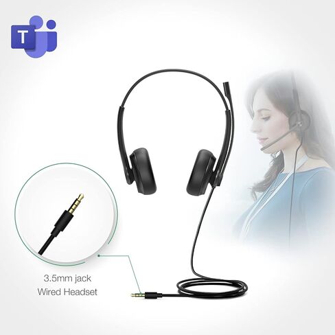 Yealink UH34 Lite Wired Headset,USB-A, Noise Canceling Mic,in-Line Controls in Kuwait