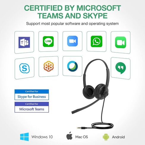 Yealink UH34 Lite Wired Headset,USB-A, Noise Canceling Mic,in-Line Controls in Kuwait