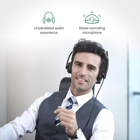 Yealink UH34 Lite Wired Headset,USB-A, Noise Canceling Mic,in-Line Controls in Kuwait