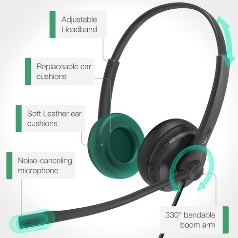 Yealink UH34 Lite Wired Headset,USB-A, Noise Canceling Mic,in-Line Controls in Kuwait