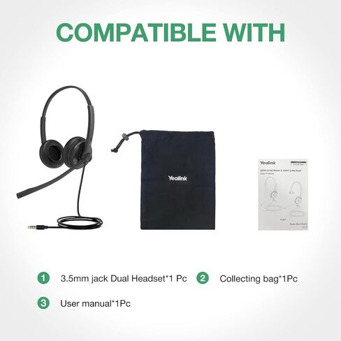 Yealink UH34 Lite Wired Headset,USB-A, Noise Canceling Mic,in-Line Controls in Kuwait