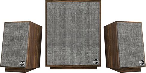 Klipsch ProMedia Heritage 2.1 Multimedia Mid Century Modern Desktop Computer Speaker Monitors with 8" Subwoofer, Matte Black in Kuwait