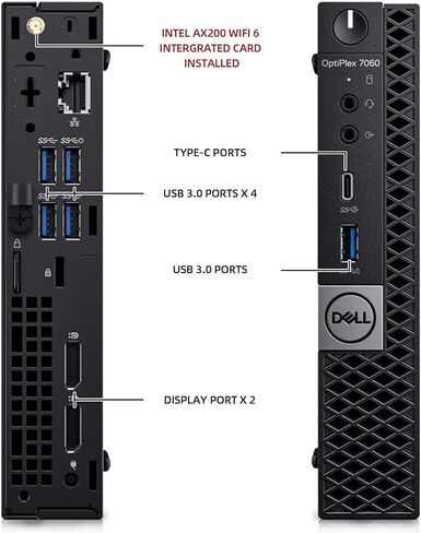 Dell OptiPlex 7060 Micro PC Mini Computers,i5-8600T Up to 3.7GHz,16GB Ram New 1TB M.2 NVMe SSD,Built-in WiFi 6 Bluetooth 5.2,Refurbished Desktop,Windows 10 Pro (Renewed) in Saudi Arabia