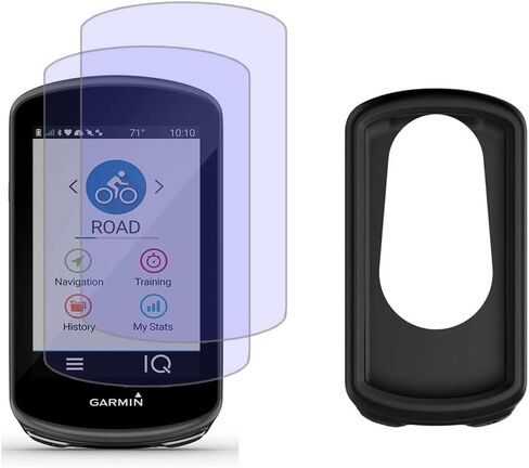 واقي شاشة لـ Garmin Edge 1030/1030 Plus Gps (2+1pack) وغطاء حافظة من السيليكون، طبقة من الزجاج المقوى مضادة للخدش عالية الوضوح تغطية كاملة in Saudi Arabia