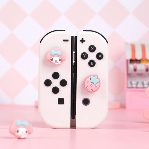 Cute Pocket Monsters Joycon Thumb Grip Caps Compatible with Nintendo Switch, Soft Silicone Joystick Cover for Nintendo Switch/OLED/Lite Controller, 4PCS (Banana & Pacha Dog) in Kuwait