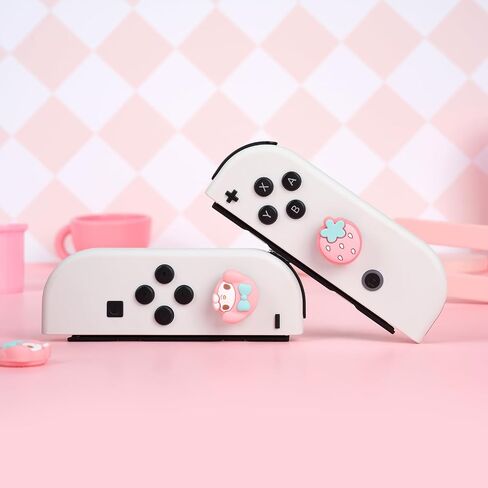 Cute Pocket Monsters Joycon Thumb Grip Caps Compatible with Nintendo Switch, Soft Silicone Joystick Cover for Nintendo Switch/OLED/Lite Controller, 4PCS (Banana & Pacha Dog) in Kuwait