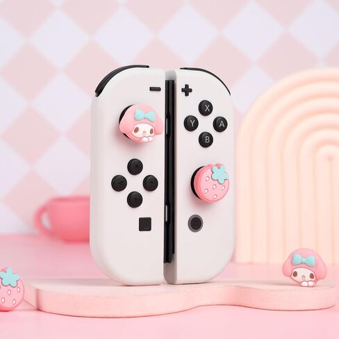 Cute Pocket Monsters Joycon Thumb Grip Caps Compatible with Nintendo Switch, Soft Silicone Joystick Cover for Nintendo Switch/OLED/Lite Controller, 4PCS (Banana & Pacha Dog) in Kuwait