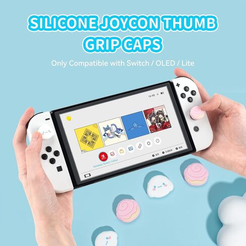 Cute Pocket Monsters Joycon Thumb Grip Caps Compatible with Nintendo Switch, Soft Silicone Joystick Cover for Nintendo Switch/OLED/Lite Controller, 4PCS (Banana & Pacha Dog) in Kuwait
