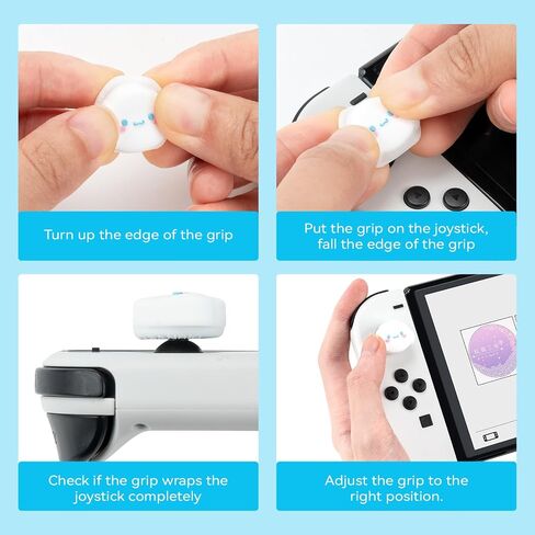 Cute Pocket Monsters Joycon Thumb Grip Caps Compatible with Nintendo Switch, Soft Silicone Joystick Cover for Nintendo Switch/OLED/Lite Controller, 4PCS (Banana & Pacha Dog) in Kuwait