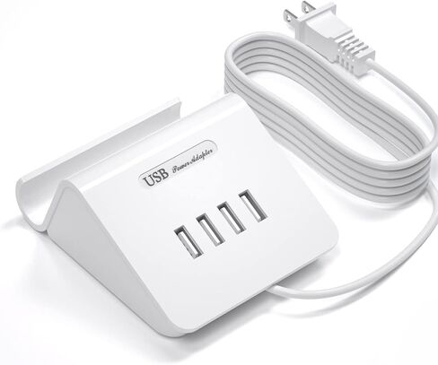 VHBW USB Charging Station, 6 Port 3USB-A and 3USB-C Charging Station for Multiple Devices, Multi USB Nightstand Charger Station with Phone Stand (ETL Listed, 6Ft Extension Cord, White) in Kuwait
