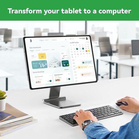 Pinikox Foldable Magnetic Tablet Stand Multi-Angle Adjustable for Samsung Galaxy Tab S8 Ultra 14.6 inch, 360° Rotating Floating Portable Holder for Desk, Aluminum, Space Gray in Kuwait