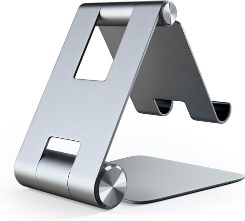 حامل كمبيوتر لوحي قابل للطي متعدد الزوايا من Satechi R1 - متوافق مع iPad Pro M2/ M1، iPad Air M1، iPad Mini، iPhones 15/14/13/12 والمزيد (فضي) in Kuwait