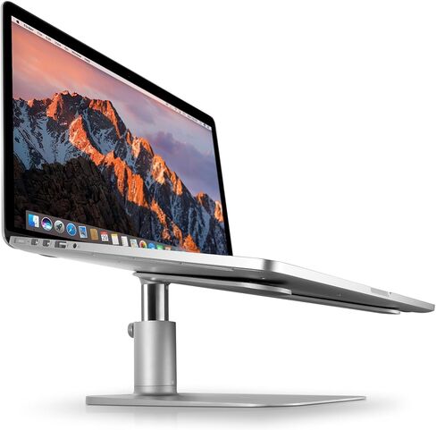 حامل Twelve South HiRise Pro لأجهزة iMac/شاشات العرض/الشاشات، حامل قابل لضبط الارتفاع مع مساحة تخزين، واجهة أمامية قابلة للعكس + ترصيع جلدي (فضي) in Kuwait