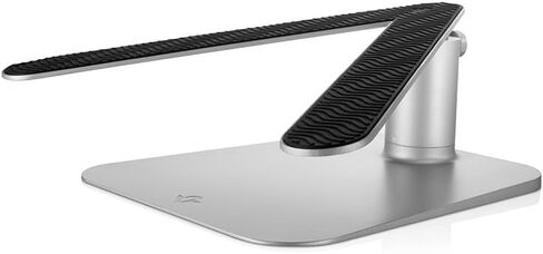 حامل Twelve South HiRise Pro لأجهزة iMac/شاشات العرض/الشاشات، حامل قابل لضبط الارتفاع مع مساحة تخزين، واجهة أمامية قابلة للعكس + ترصيع جلدي (فضي) in Kuwait