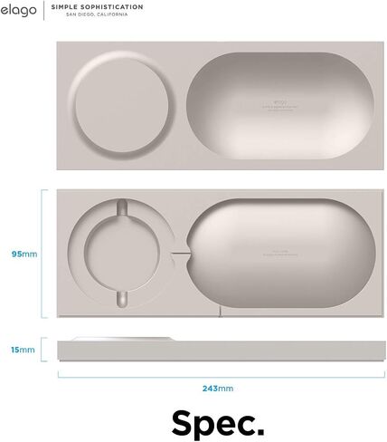 علبة شحن elago متوافقة مع شاحن MagSafe، متوافقة مع موديلات iPhone 15/14/13/12 وهواتف الشحن اللاسلكية الأخرى [حجري] [كابل الشحن غير متضمن] in Kuwait