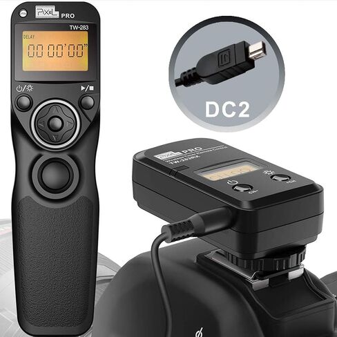 Pixel TW-283/DC2 LCD Wireless Shutter Release Timer Remote Control for Nikon Z6 Z7 D3100 D3200 D3300 D5000 D5100 D5200 D5300 D5500 D90 D7000 D7100 D7200 D600 D610 D750 in Saudi Arabia