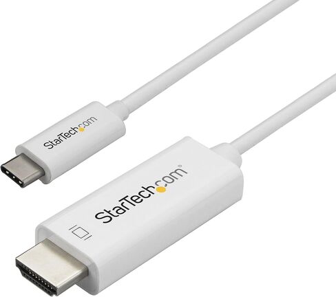 كابل StarTech.com بطول 10 أقدام (3 أمتار) USB C إلى HDMI - كابل محول فيديو USB من النوع C إلى HDMI 2.0 4K 60 هرتز - متوافق مع Thunderbolt 3 - شاشة/شاشة كمبيوتر محمول إلى HDMI - وضع DP 1.2 Alt HBR2 - أبيض (CDP2HD3MWNL) in Kuwait