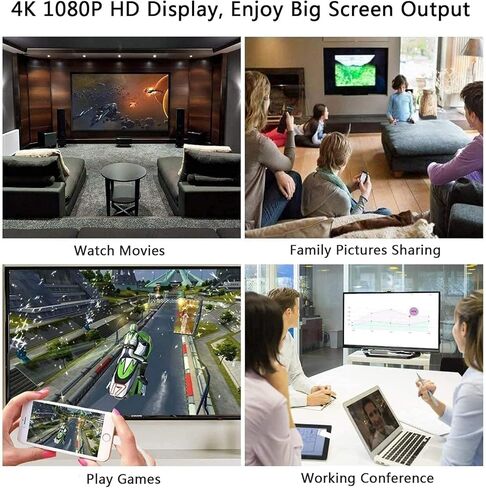 محول لايتنينج إلى HDMI 5 في 1 USB OTG كاميرا رقمية محول محول، قارئ بطاقة SD وTF محول شاشة مزامنة 1080P مع كابل شاحن لهاتف آيفون 12/11/آيباد/يو إس بي على HDTV/جهاز عرض / شاشة (أبيض) in Kuwait