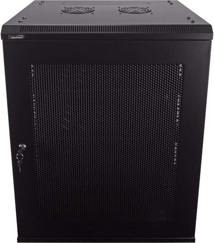 Navepoint 15U Deluxe IT Wallmount Cabinet Enclosure 19-Inch Server Network Rack with Locking Perforated Door 16-Inches Deep Black with/Shelves in Saudi Arabia