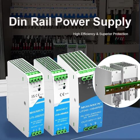 AC/DC 75W 24V 3.2A Output DIN Rail Power Supply Built in Active PFC in Kuwait