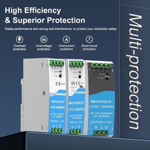 AC/DC 75W 24V 3.2A Output DIN Rail Power Supply Built in Active PFC in Kuwait