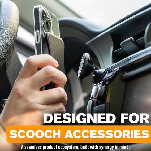 Scooch MagSafe Car Mount Compatible with Any Smartphone [MagMount] Compatible with MagSafe, Strong Magnets, Fully Adjustable Magnetic Car Mount, Sticks to Dashboard, Works Best MagCase in Kuwait