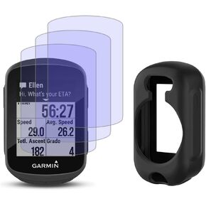Screen Protector and Silicone Case Cover for Garmin Edge 130/130 Plus Gps (3+1pack),Tempered Glass Film Anti-Scratch Transparent in Kuwait