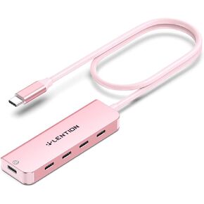 LENTION USB C Hub, 2FT Long Cable USB C Hub Multiport Adapter, USB C Splitter, USBC hub, USB Type C Hub, USB C to USB C Hub with 4 USBC Port&Type C Power Supply Port for MacBook Pro/Mac Air/iMac, More