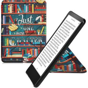 حافظة kwmobile Origami متوافقة مع Amazon Kindle Paperwhite 11. Generation 2021 - حافظة رفيعة بغطاء من جلد البولي يوريثان الفاخر مع حامل - شعار المكتبة متعدد الألوان in Kuwait