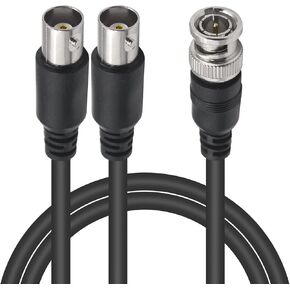 Poyiccot BNC Female to Female Connector Cable 1.5ft, BNC Female to BNC Female Splitter Cable BNC Extender Coupler Adapter Coaxial Cable for Video CCTV DVR Camera System