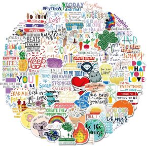 مجموعة ملصقات ملهمة من لايف بي 100 قطعة، ملصقات اقتباس إيجابي للكمبيوتر المحمول زجاجة ماء سجل القصاصات دفتر القصاصات ، كلمات تحفيزية للمراهقين ، ملصقات الصحة العقلية in Kuwait