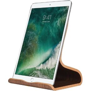 SAMDI Wood Tablet Stand, Wooden iPad Holder: Desktop Stand Holder Dock for new iPad 2017 Pro 9.7, 10.5, Air mini 2 3 4, Kindle, Nexus, Accessories, Tab, E-reader, other Tablets(4-13 inch)-Black Walnut in Kuwait
