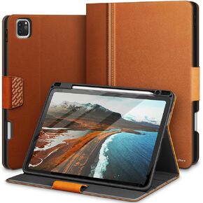 KingBlanc Case for iPad Pro 12.9 Case 6th/5th/4th/3rd Generation (2022/2021/2020) with Pencil Holder, PU Leather Smart Stand Cover [Auto Sleep/Wake + Apple Pencil2 Charging + Multiple Angle], Black