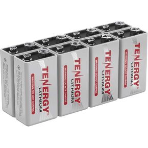بطاريات ليثيوم Tenergy 9V، بطاريات غير قابلة لإعادة الشحن بقدرة 1200 مللي أمبير في الساعة، بطاريات ليثيوم 9 فولت ذات عمر افتراضي 10 سنوات، 4 عبوات in Kuwait
