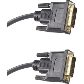 QIUCABLE DVI to DVI Cable 6Ft - DVI-D (24+1) Dual Link Male to Male Adapter Cable, Gold Plated Digital Video Extension Cord, Support 2560x1600 for Gaming, DVD, Computer, TV and Projector, Black PVC in Kuwait