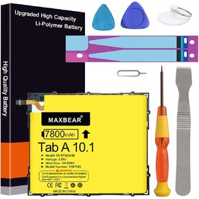 MAXBEAR 7800mAh 3.85V EB-BT585ABE Tablet Replacement Battery for Samsung Galaxy Tab A 10.1 2016 SM-T580(WiFi) SM-T585(3G 4G LTE &WiFi) SM-P580(WiFi) SM-P585 SM-T585C SM-T587 with Repair Tool Kit in Kuwait