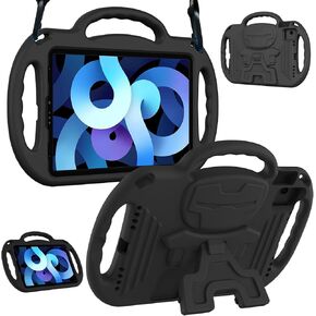 LTROP Kids Case for iPad Air 6th Gen(11",2024) & Air 5th/4th Gen & Pro 11, Durable Shockproof Case with Shoulder Strap Handle Stand for iPad 10.9 & 11 inch Tablets, Black