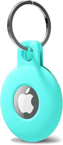 for Airtag Keychain Airtag Holder Key Ring, Siliocne Airtag Case Air Tag Cover, Cute Airtag Accessories for Kid, Luggage, Cat Dog Collar, Car, Compatible with Apple Airtag 2021, Black in Saudi Arabia