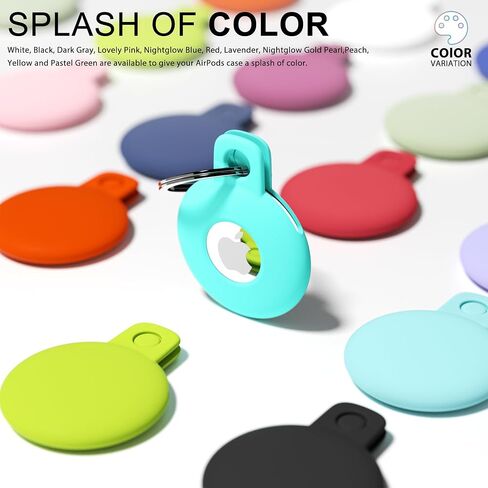 for Airtag Keychain Airtag Holder Key Ring, Siliocne Airtag Case Air Tag Cover, Cute Airtag Accessories for Kid, Luggage, Cat Dog Collar, Car, Compatible with Apple Airtag 2021, Black in Saudi Arabia