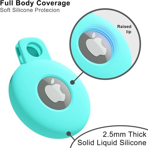 for Airtag Keychain Airtag Holder Key Ring, Siliocne Airtag Case Air Tag Cover, Cute Airtag Accessories for Kid, Luggage, Cat Dog Collar, Car, Compatible with Apple Airtag 2021, Black in Saudi Arabia