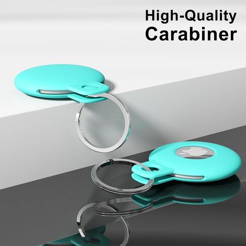 for Airtag Keychain Airtag Holder Key Ring, Siliocne Airtag Case Air Tag Cover, Cute Airtag Accessories for Kid, Luggage, Cat Dog Collar, Car, Compatible with Apple Airtag 2021, Black in Saudi Arabia