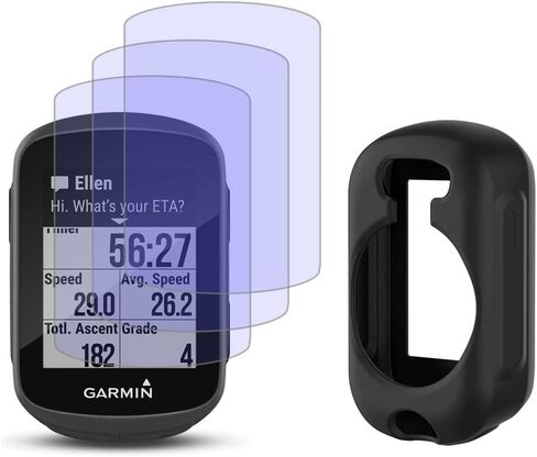 Screen Protector and Silicone Case Cover for Garmin Edge 130/130 Plus Gps (3+1pack),Tempered Glass Film Anti-Scratch Transparent in Saudi Arabia