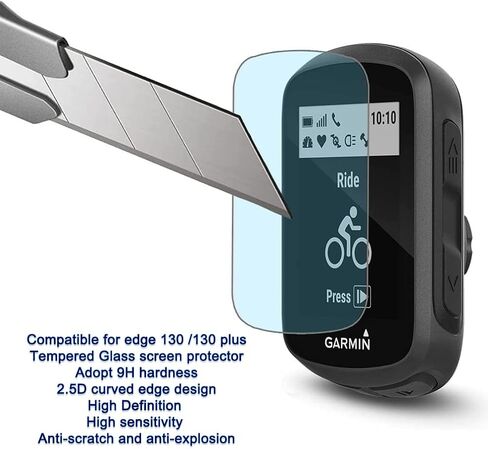 Screen Protector and Silicone Case Cover for Garmin Edge 130/130 Plus Gps (3+1pack),Tempered Glass Film Anti-Scratch Transparent in Saudi Arabia