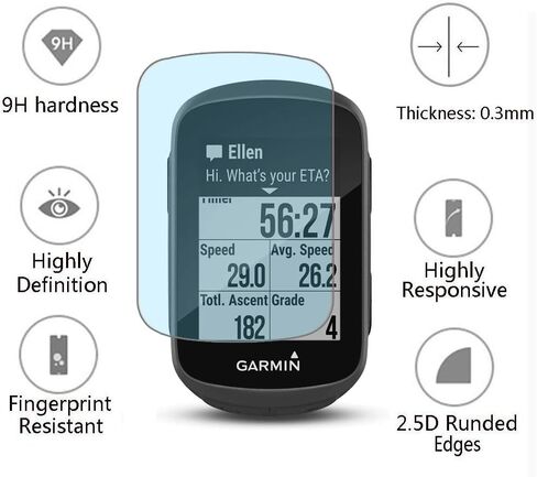 Screen Protector and Silicone Case Cover for Garmin Edge 130/130 Plus Gps (3+1pack),Tempered Glass Film Anti-Scratch Transparent in Saudi Arabia