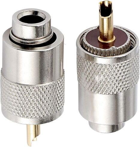 ESUMIC ESUMIC PL259 موصل لحام مع مقلل لكابل المحور المحور RG8X حزمة 10 in Kuwait