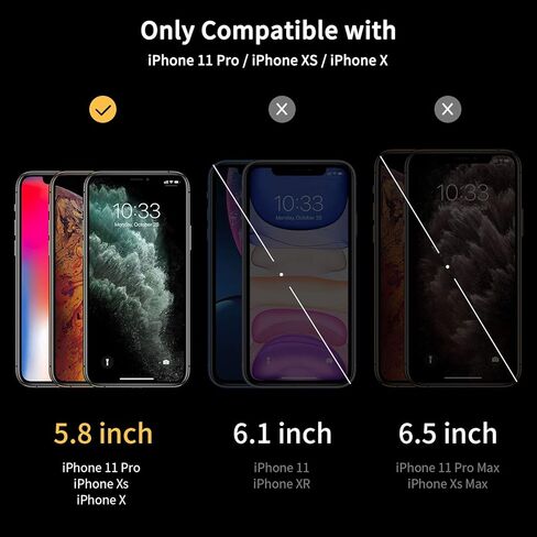 UNBREAKcable Screen Protector for iPhone X/XS/ 11 Pro, Double Defense Series Shatterproof Tempered Glass [Easy Installation Frame] [99.99% HD Clear] [9H Hardness] for iPhone 5.8 inch - 2 Pack in Saudi Arabia