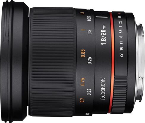 عدسات بزاوية واسعة Rokinon 20 مم f/1.8 AS ED UMC لعدسة كانون EF in Saudi Arabia