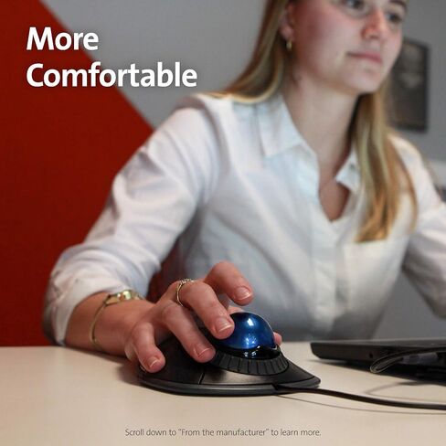 Kensington Orbit Wireless Trackball Mouse with Scroll Ring (K72352US) and Orbit Trackball Mouse with Scroll Ring (K72337US), Black in Kuwait